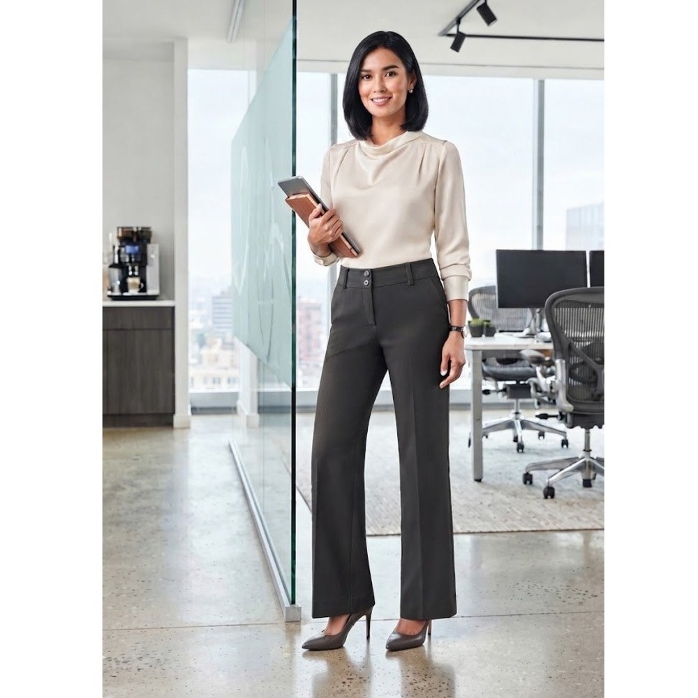 Express Design Studio Correspondent Pants Womens 8 Grey Wide Leg Work Trousers
